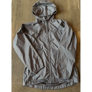 Lands End Kids Gingham Hooded Lightweight Jacket Size L‎ 14